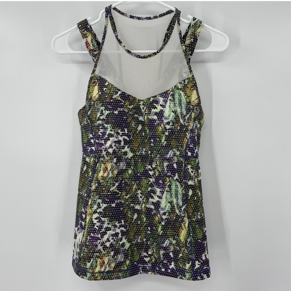 Lululemon Green and Purple Floral Athletic Top - Picture 3 of 5